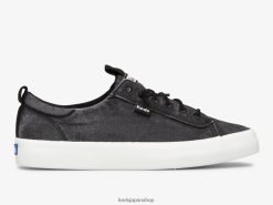 キックバック キャンバス ウォッシャブル スニーカー ZDPZ6033 Keds 女性 黒 履物