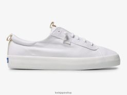 キックバック キャンバス スリッポン スニーカー ZDPZ6059 Keds 女性 白 履物