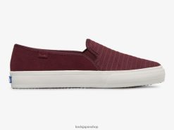 ダブルデッカー エンボススエード スリッポンスニーカー ZDPZ6075 Keds 女性 イチジク 履物
