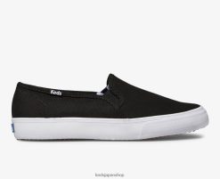 ダブルデッカー キャンバス スリッポン スニーカー ZDPZ601 Keds 女性 黒 履物