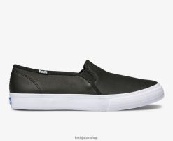 ダブルデッカー レザー スリッポン スニーカー ZDPZ6027 Keds 女性 黒 履物