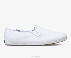 チャンピオン キャンバス スリッポン スニーカー ZDPZ6038 Keds 女性 白 履物