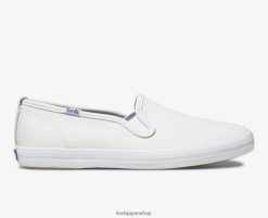 チャンピオン レザー スリッポン スニーカー ZDPZ6025 Keds 女性 白 履物