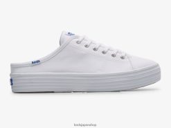 トリプル キック ミュール キャンバス スリッポン スニーカー ZDPZ6048 Keds 女性 白 履物