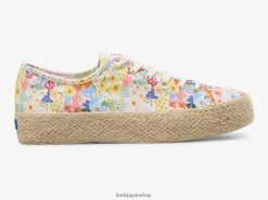 トリプルキックジュートマルゴー ZDPZ60177 Keds x Rifle Paper Co. 女性 ホワイトマルチ 履物