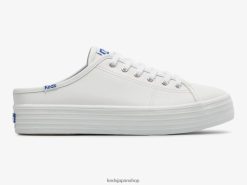 トリプルキックミュール レザースリッポンスニーカー ZDPZ6046 Keds 女性 白 履物