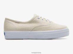 プラットフォーム メタリックテキスタイル スニーカー ZDPZ60170 Keds 女性 銀 履物