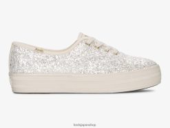プラットフォームグリッターセレブレーションスニーカー ZDPZ60102 Keds 女性 クリーム 履物