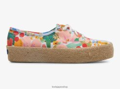 プラットフォームジュートシシリー ZDPZ60182 Keds x Rifle Paper Co. 女性 ホワイトマルチ 履物