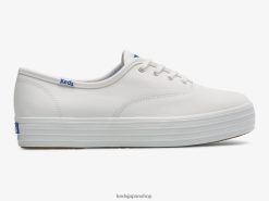 プラットフォームレザースニーカー ZDPZ60101 Keds 女性 白 履物
